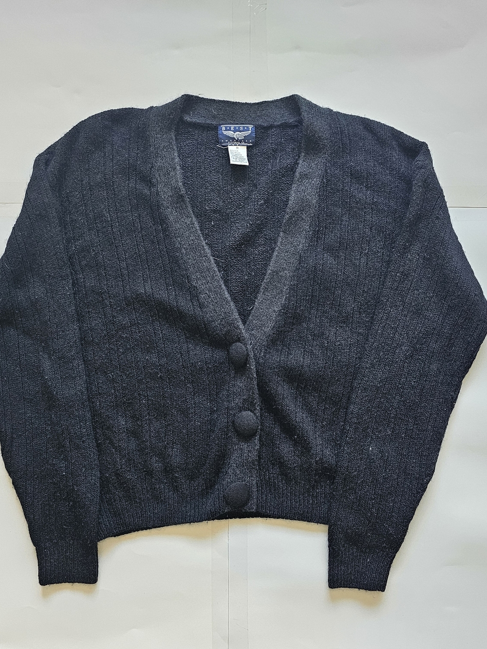 Classic Black V-Neck Button-Front Women’s Cardigan
